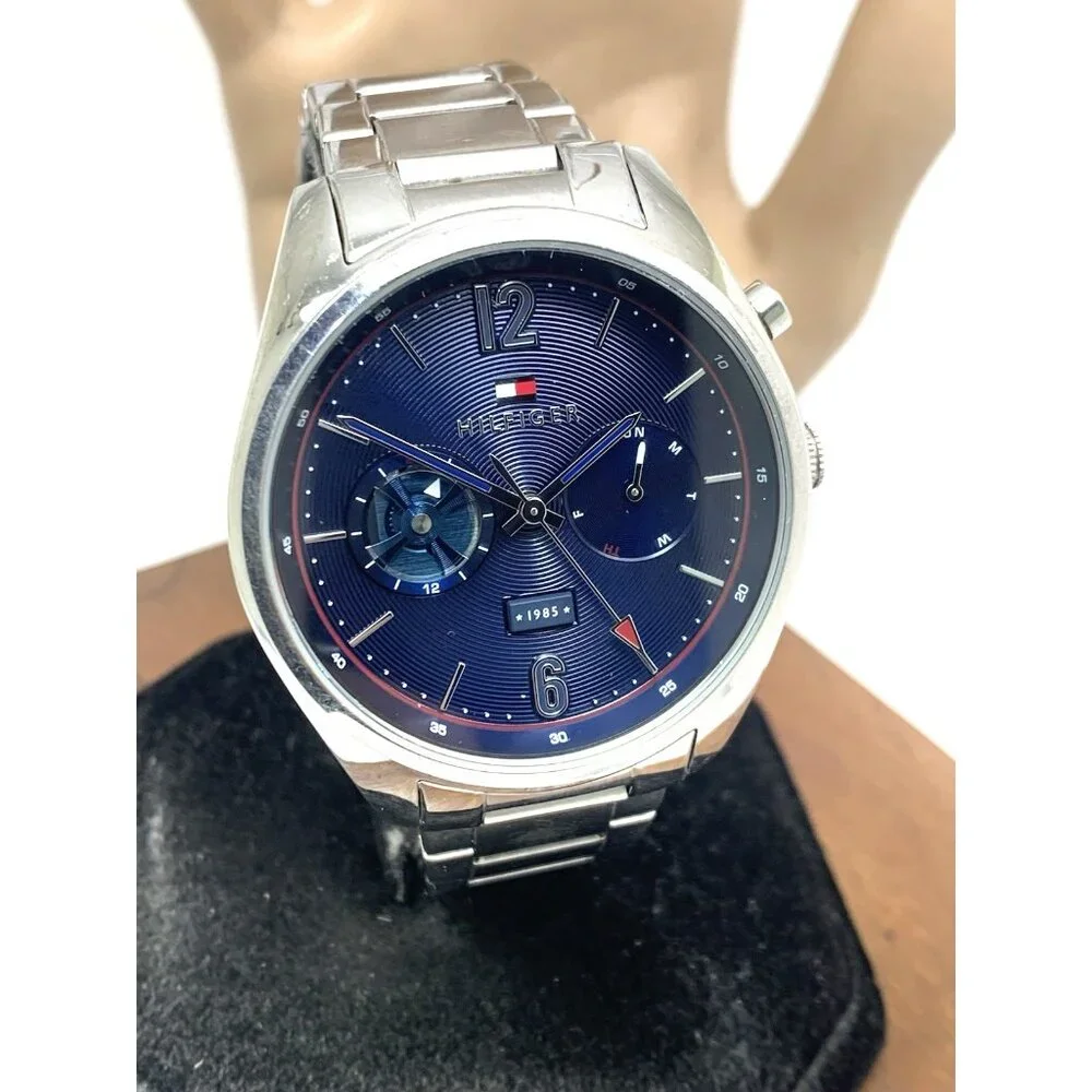 Tommy Hilfiger Men's Watch 1791551 Quartz Blue Dial Silver Stainless Steel 44mm